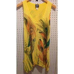 Jostar Peacock Feather Dress Small Sleeveless